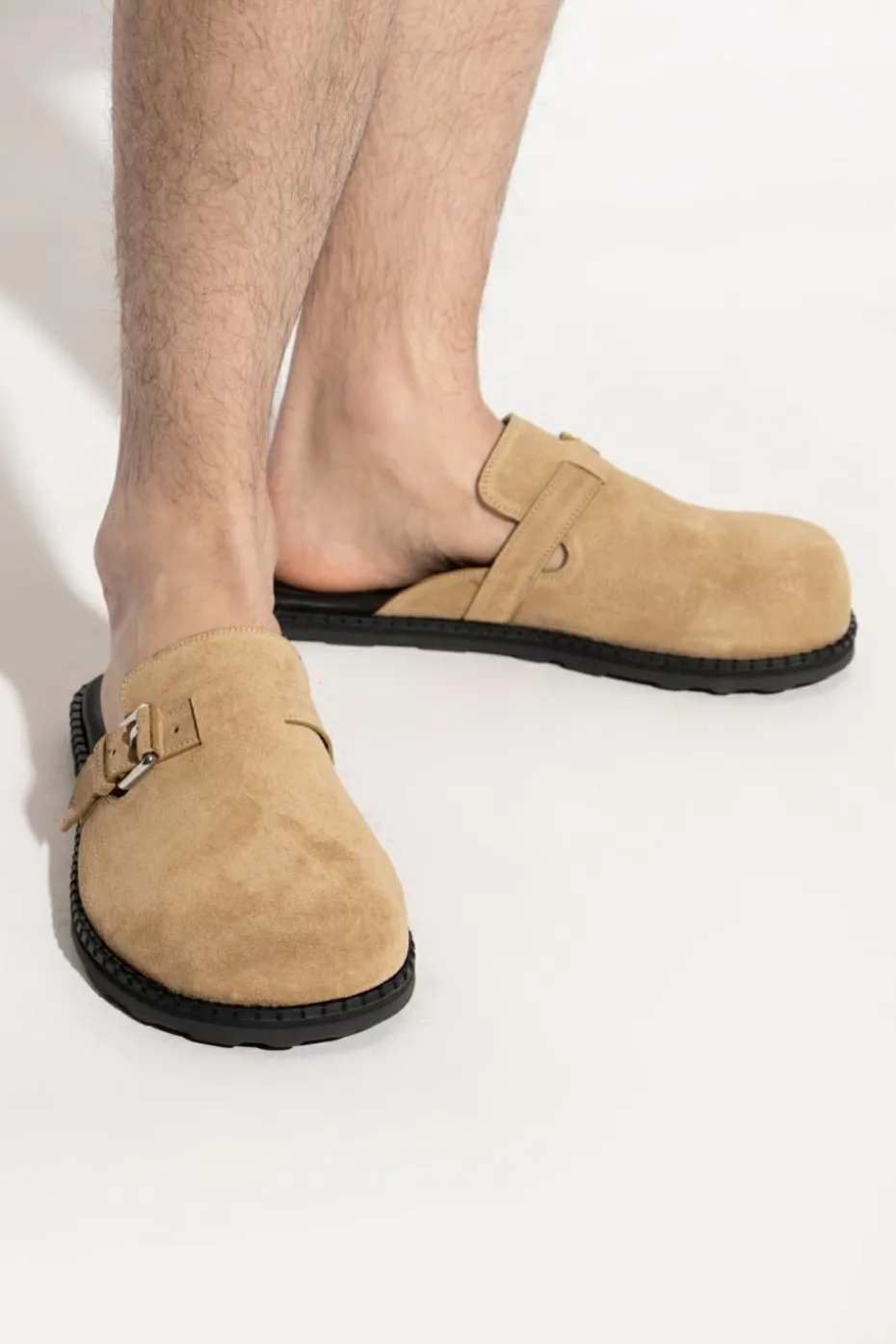 Moschino beige Suede slides