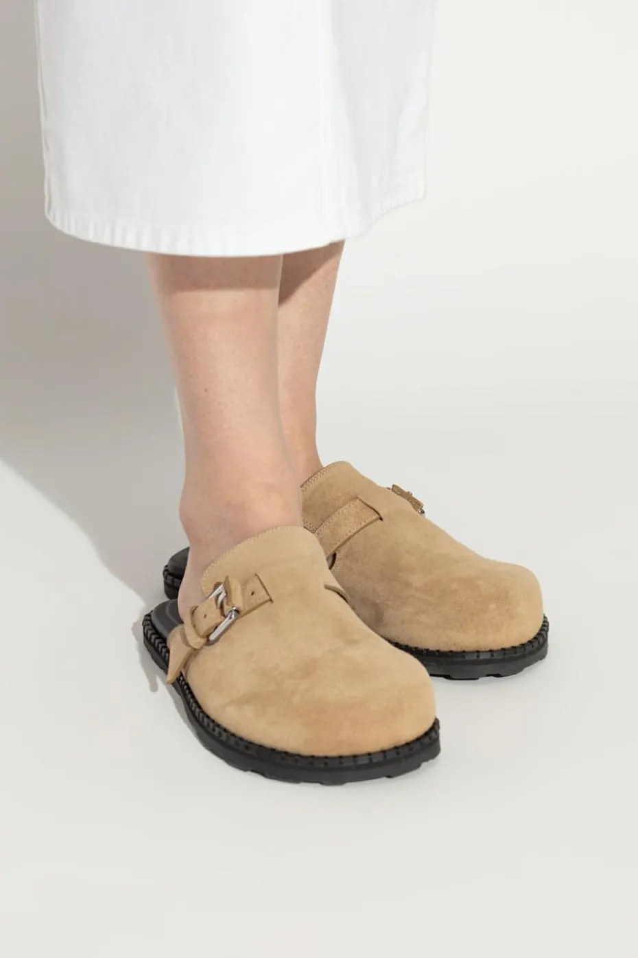 Moschino beige Suede slides