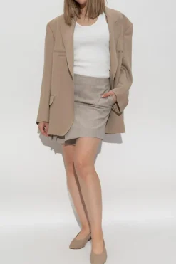 Moschino beige Wool pleated skirt