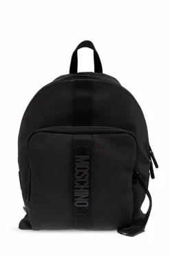 Moschino BLACK Backpack with logo