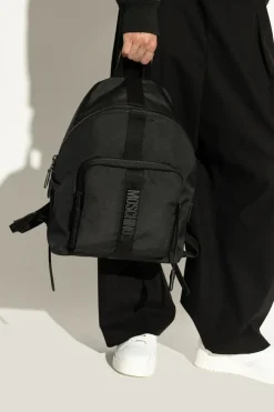Moschino BLACK Backpack with logo