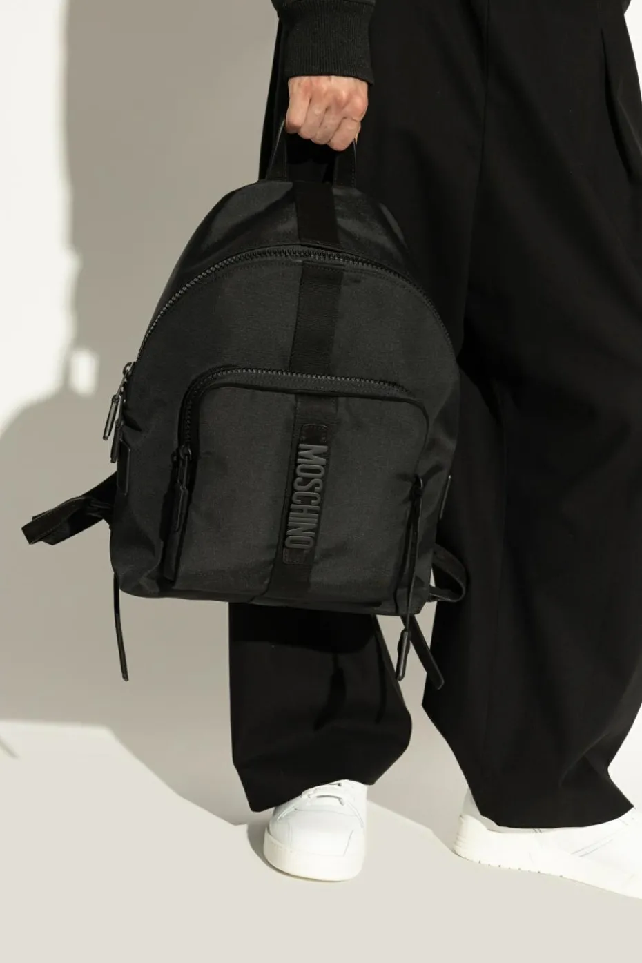Moschino BLACK Backpack with logo