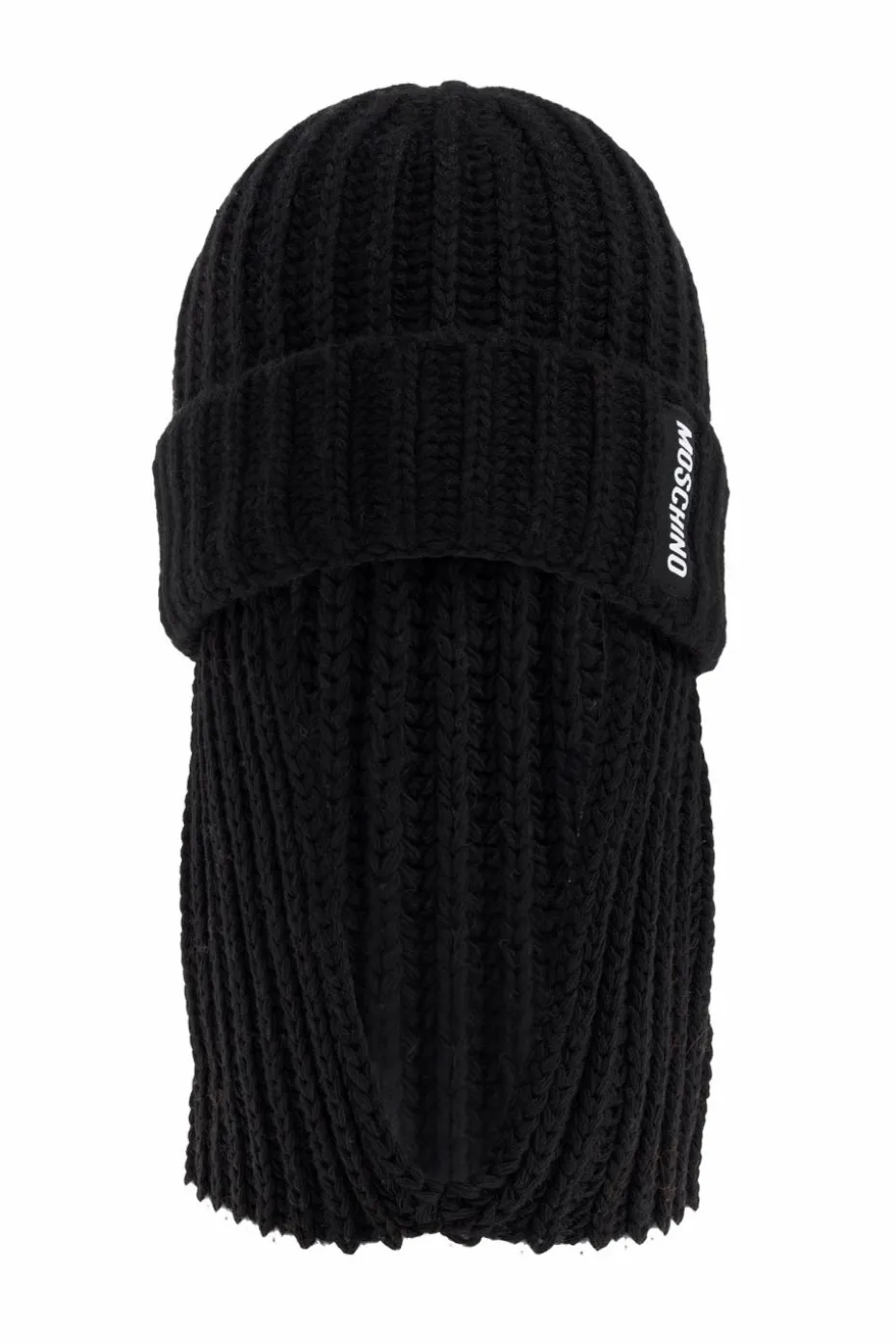 Moschino BLACK Balaclava with logo patch