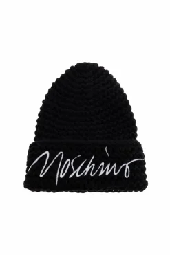 Moschino BLACK Cap with embroidered logo