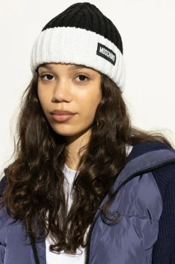 Moschino BLACK Cap with logo patch