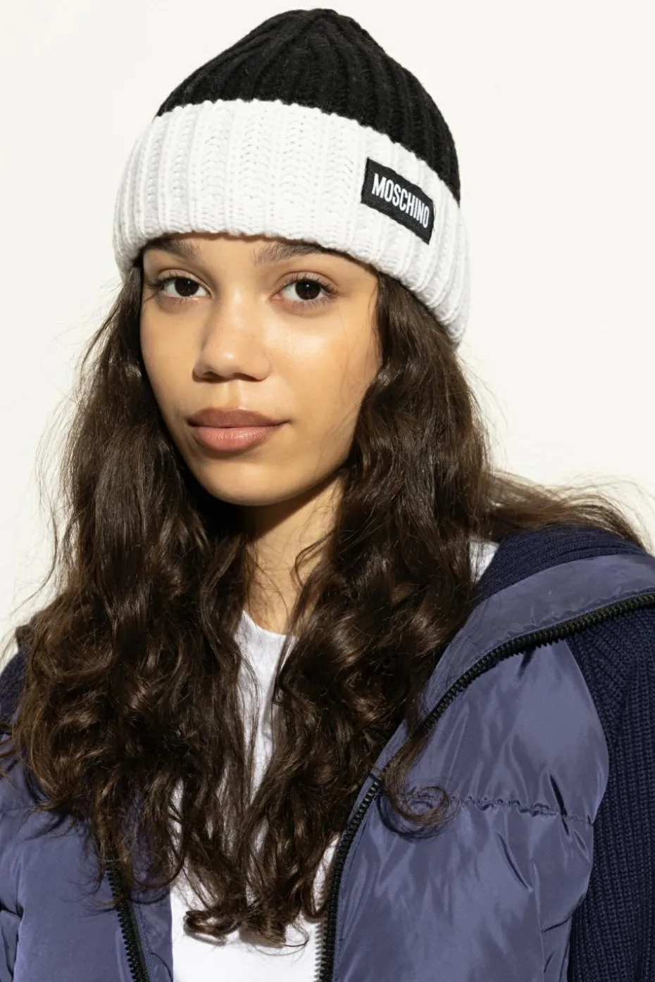 Moschino BLACK Cap with logo patch
