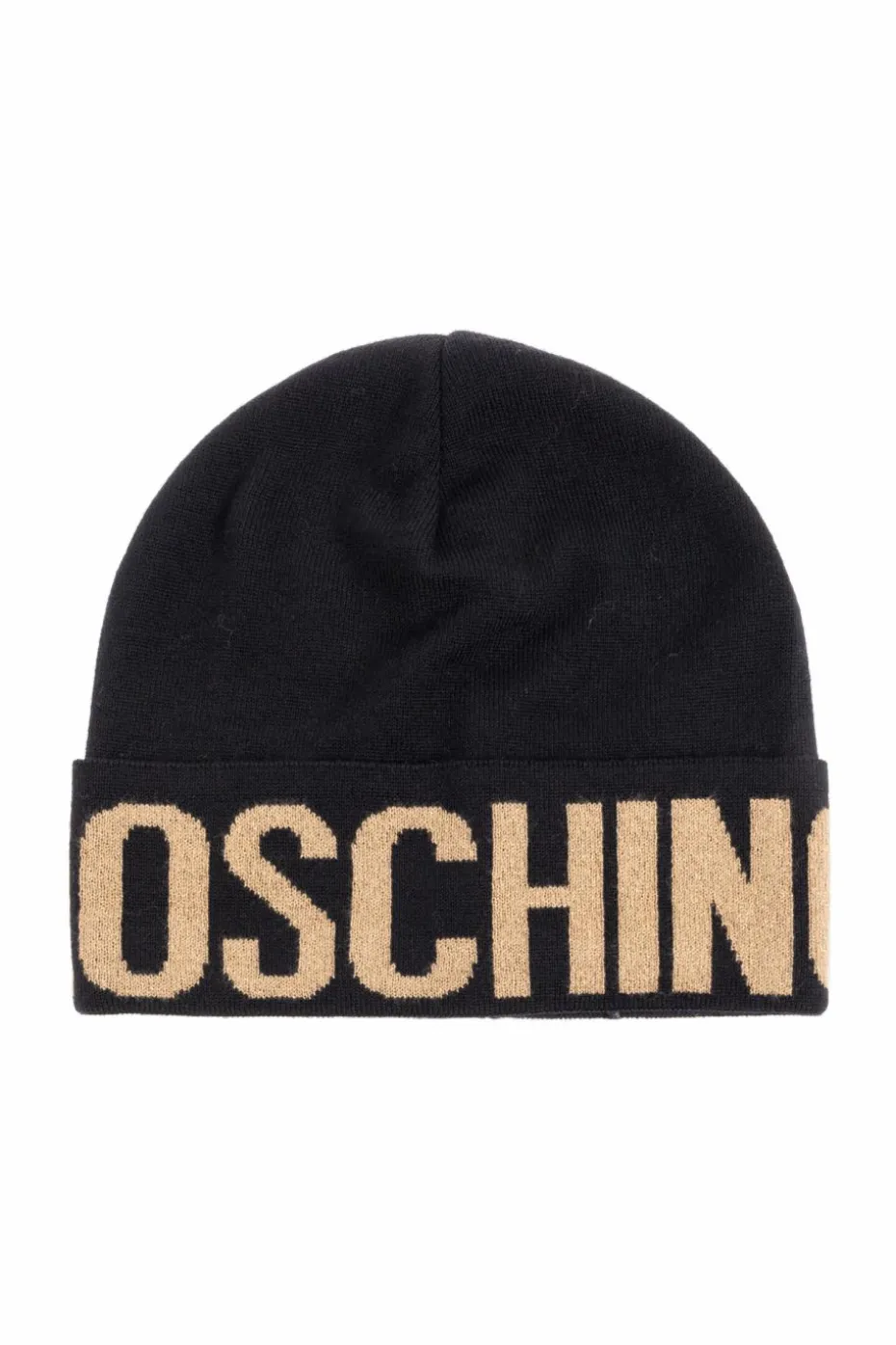 Moschino BLACK Cap with logo and lurex thread