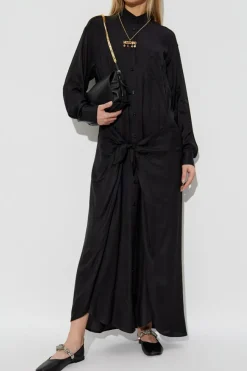 Moschino BLACK Dress with waist tie