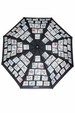 Moschino BLACK Foldable umbrella with logo