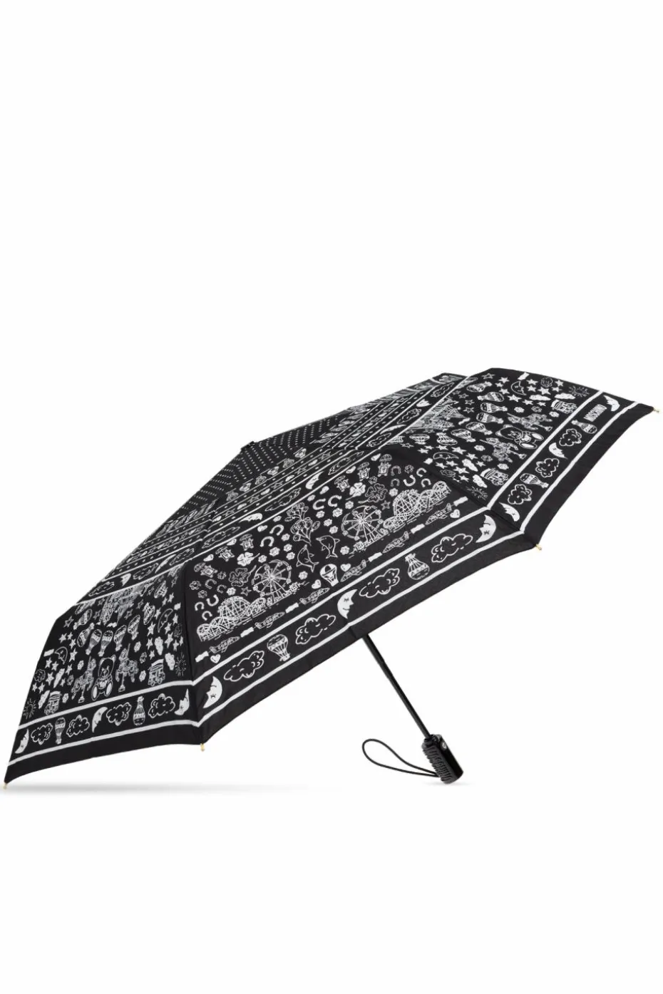 Moschino BLACK Folding umbrella with logo