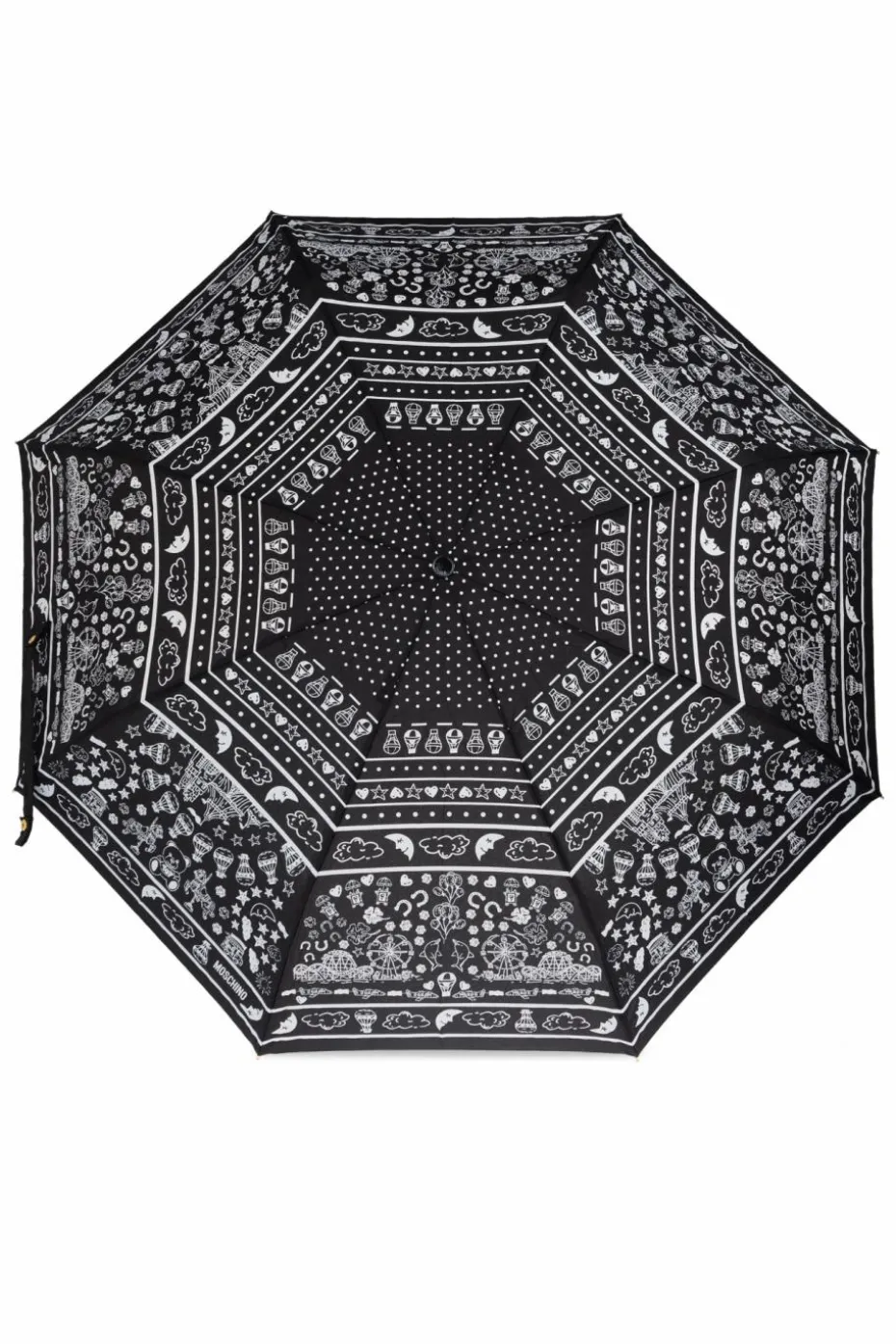 Moschino BLACK Folding umbrella with logo