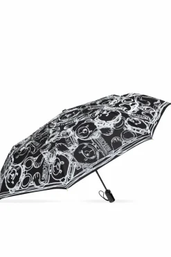 Moschino BLACK Folding umbrella with logo