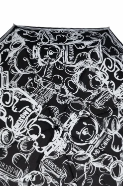 Moschino BLACK Folding umbrella with logo