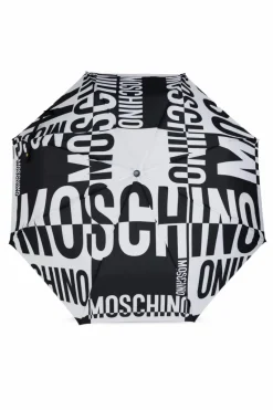 Moschino BLACK Folding umbrella with logo