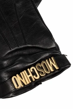 Moschino BLACK Leather gloves