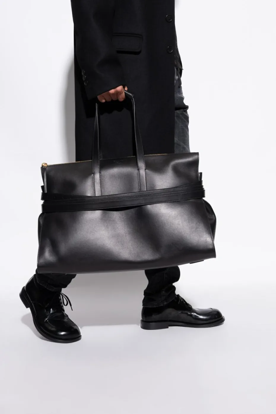 Moschino BLACK Leather "shopper" bag