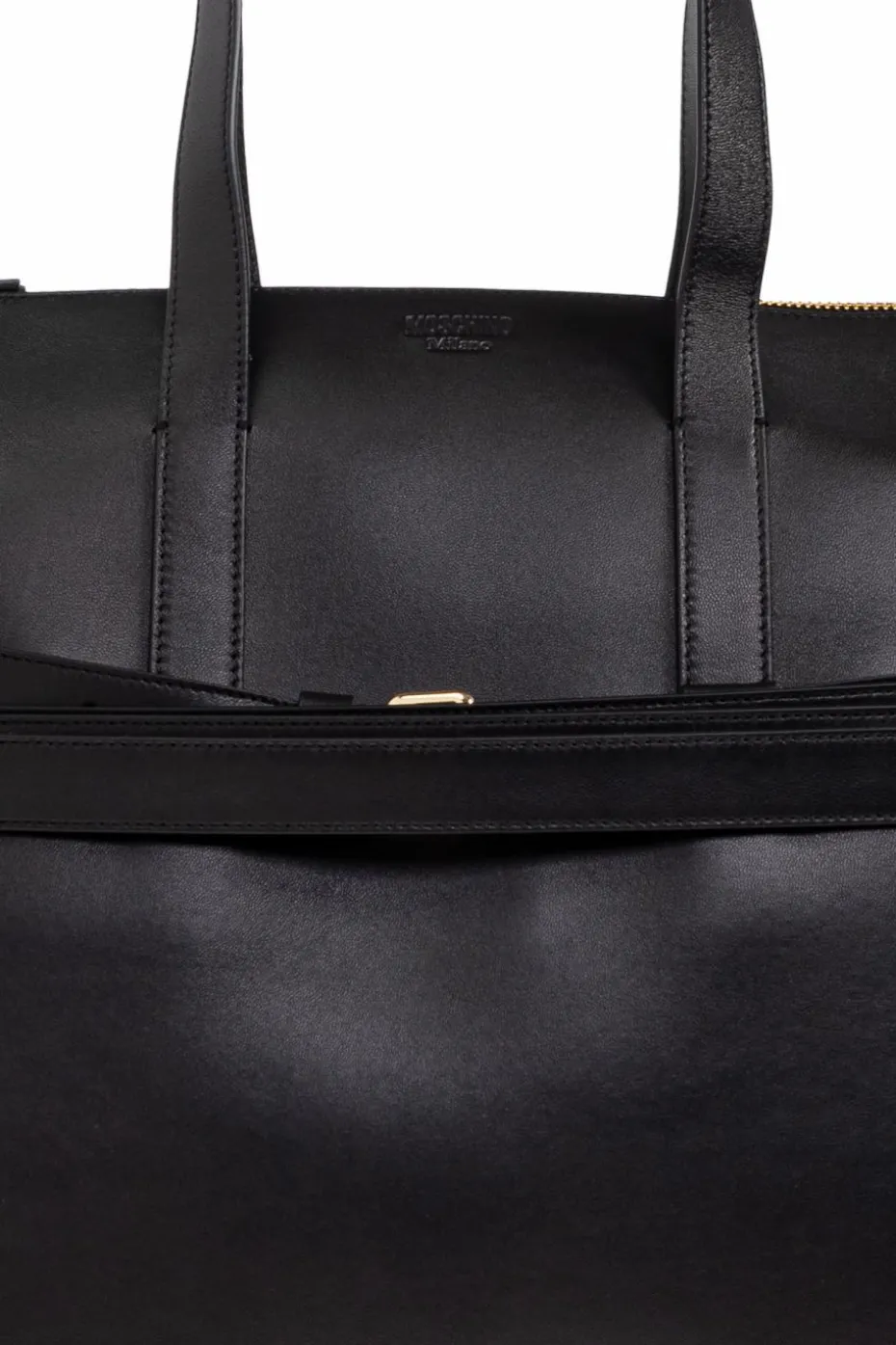 Moschino BLACK Leather "shopper" bag