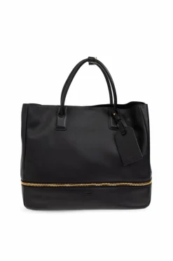 Moschino BLACK Leather shopper bag