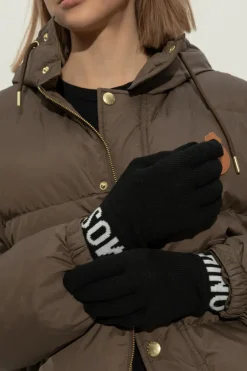 Moschino BLACK Logo gloves