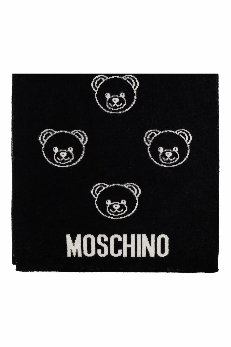 Moschino BLACK Scarf with a characteristic teddy bear motif