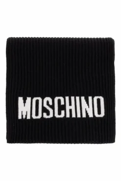 Moschino BLACK Scarf with logo