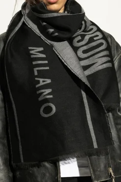 Moschino BLACK Scarf with logo