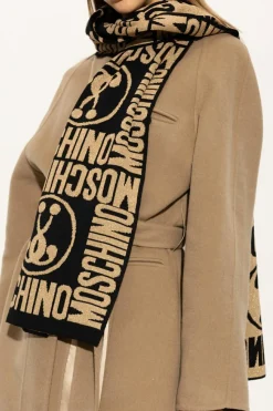 Moschino BLACK Scarf with logo