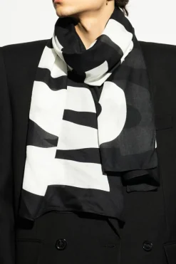 Moschino BLACK Scarf with logo