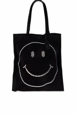 Moschino BLACK Shopper bag from the "Smiley" collection