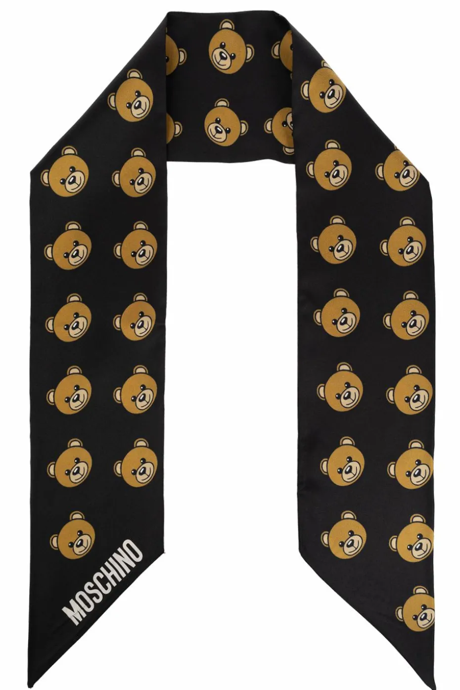 Moschino BLACK Silk scarf with logo