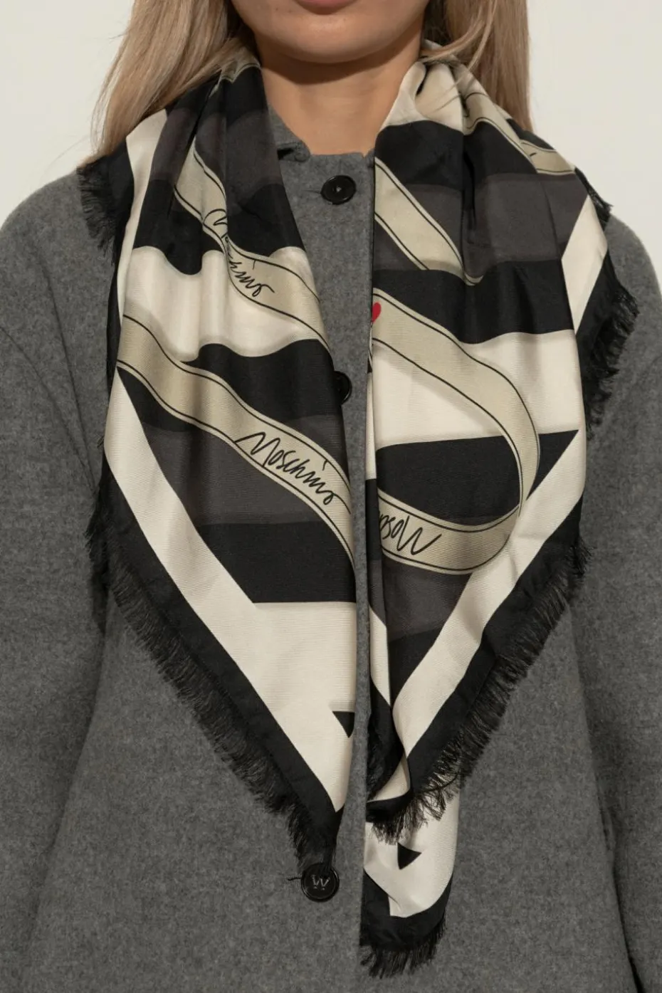 Moschino BLACK Silk scarf