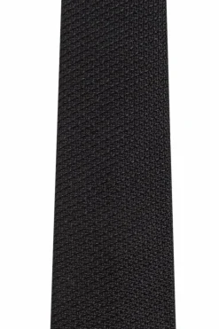 Moschino BLACK Silk tie with logo
