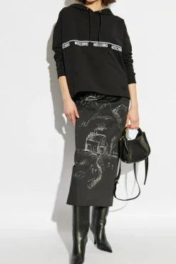 Moschino BLACK Skirt with print