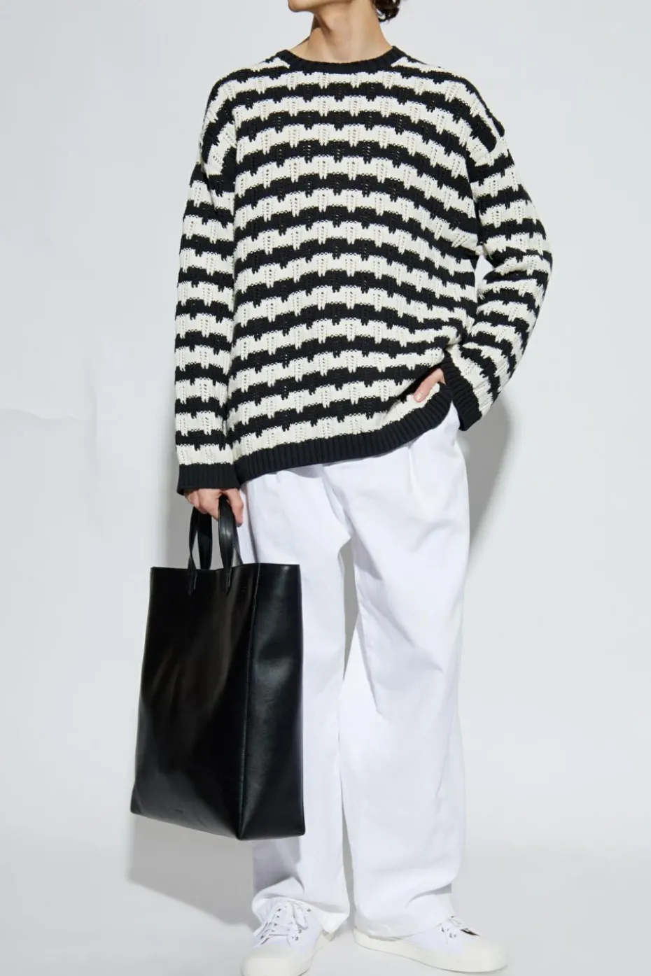 Moschino BLACK Sweater with striped pattern