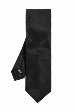 Moschino BLACK Tie with monogram