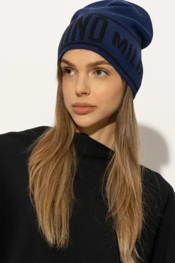 Moschino BLUE Beanie with logo