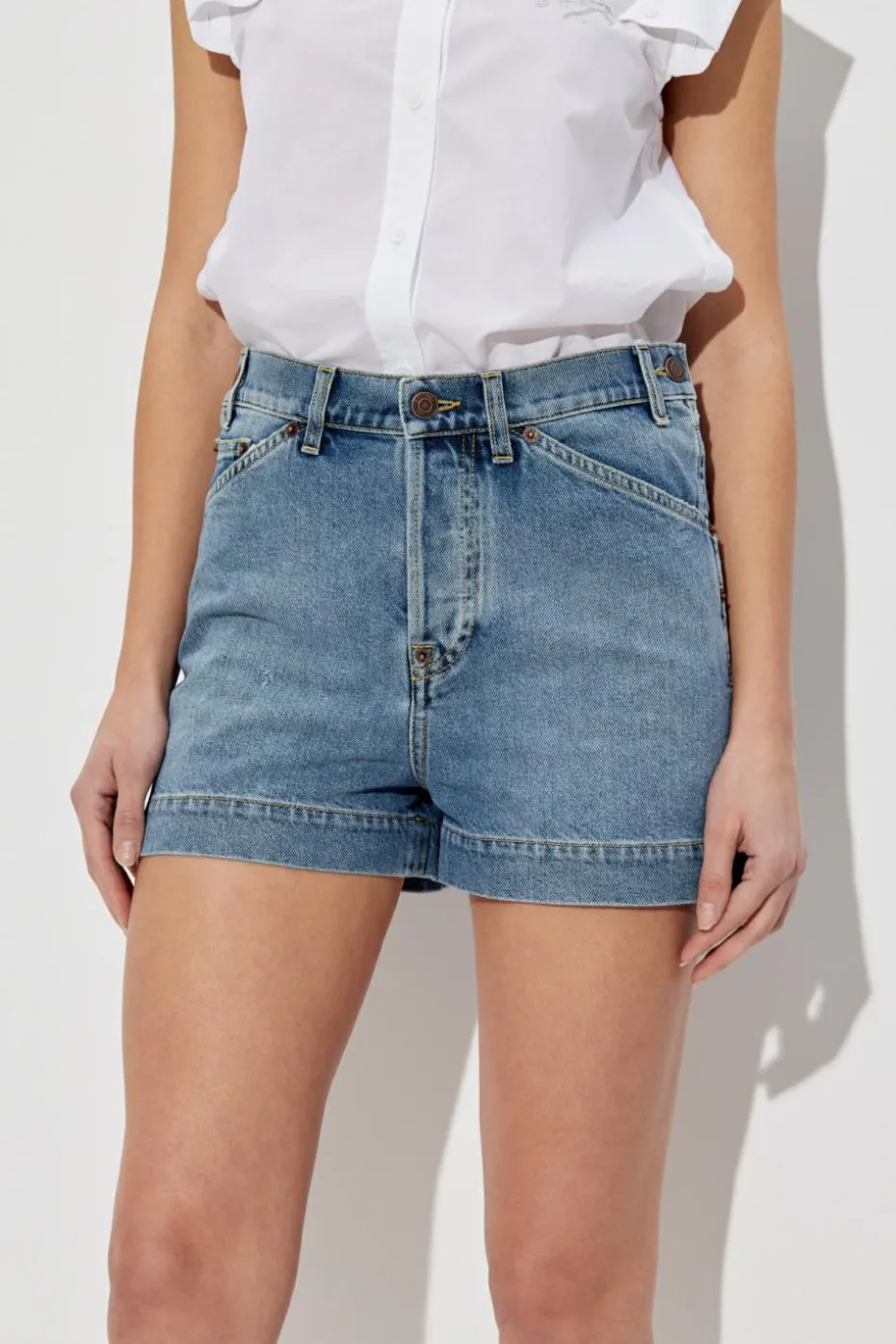 Moschino BLUE Denim shorts with vintage effect