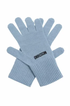 Moschino BLUE Gloves with logo