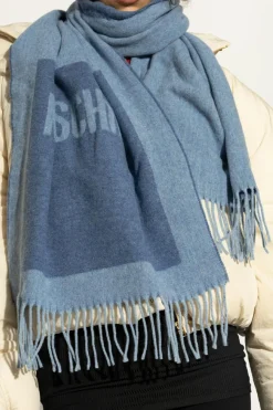Moschino BLUE Scarf with logo