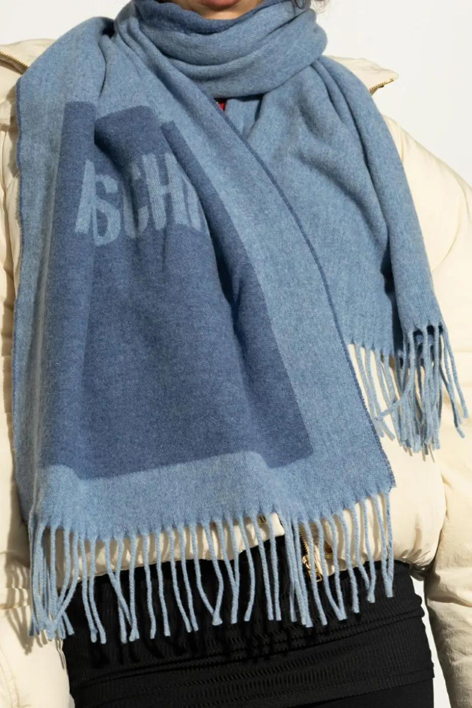 Moschino BLUE Scarf with logo