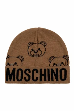 Moschino BROWN Cap with a distinctive bear motif