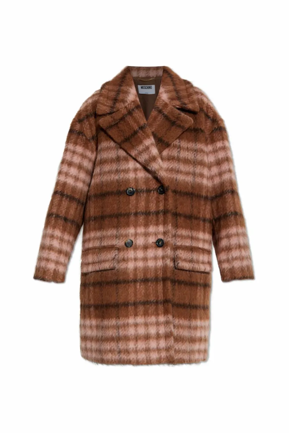 Moschino BROWN Checked coat