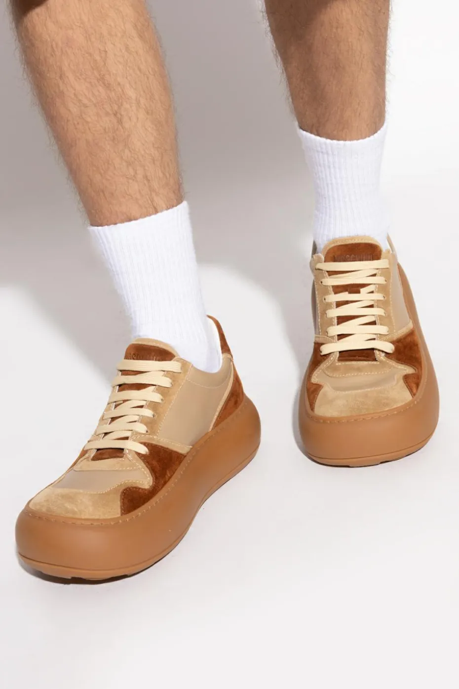 Moschino BROWN Leather sports shoes