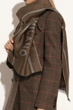 Moschino BROWN Scarf with logo
