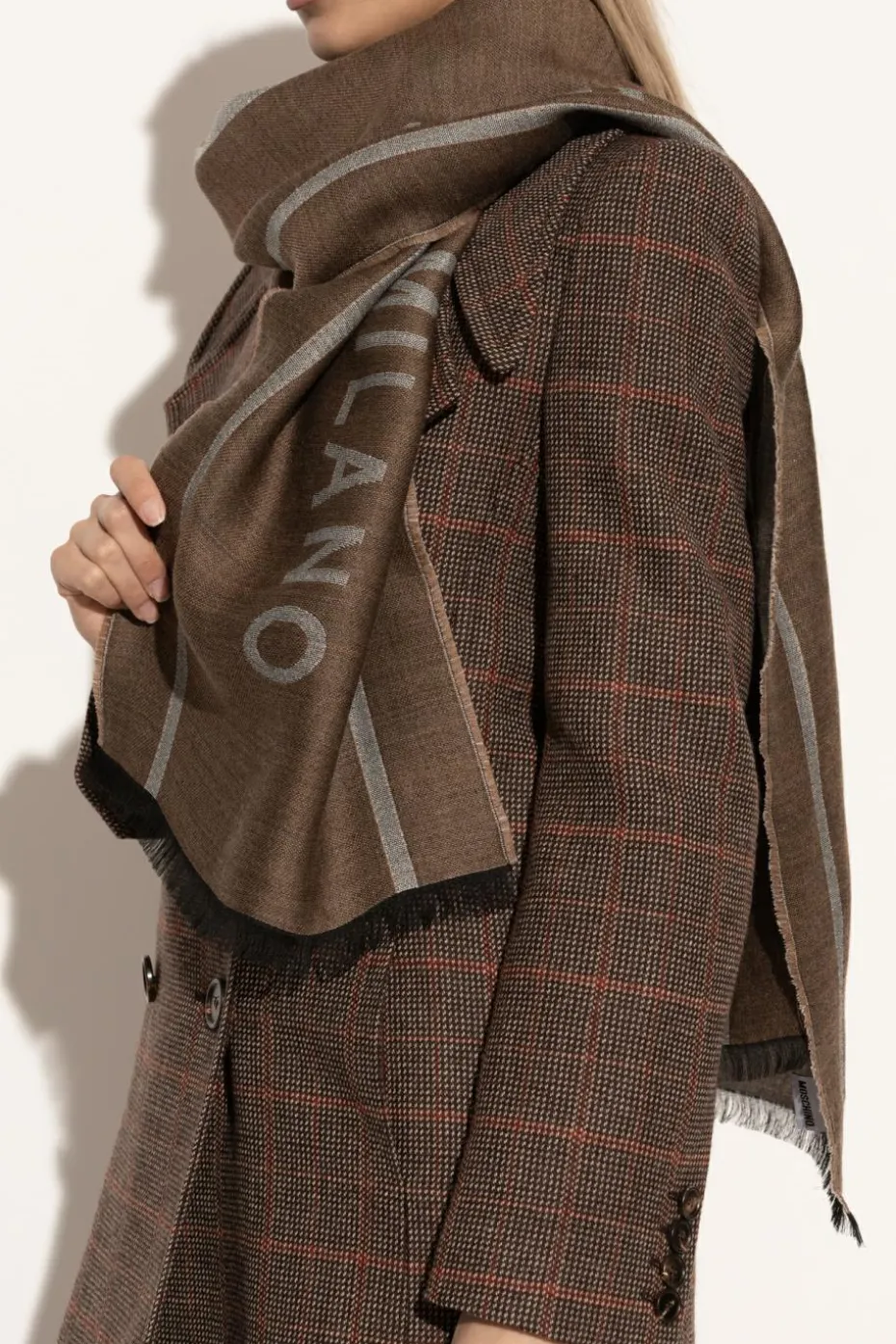 Moschino BROWN Scarf with logo