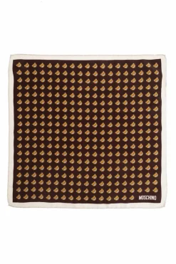 Moschino BROWN Silk pocket square