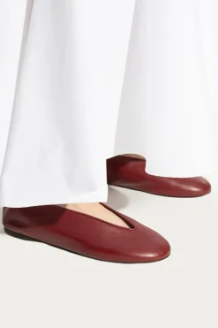 Moschino BURGUNDY Leather ballet flats