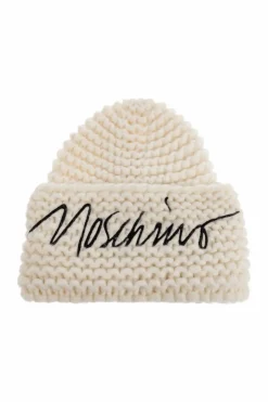 Moschino cream Cap with embroidered logo
