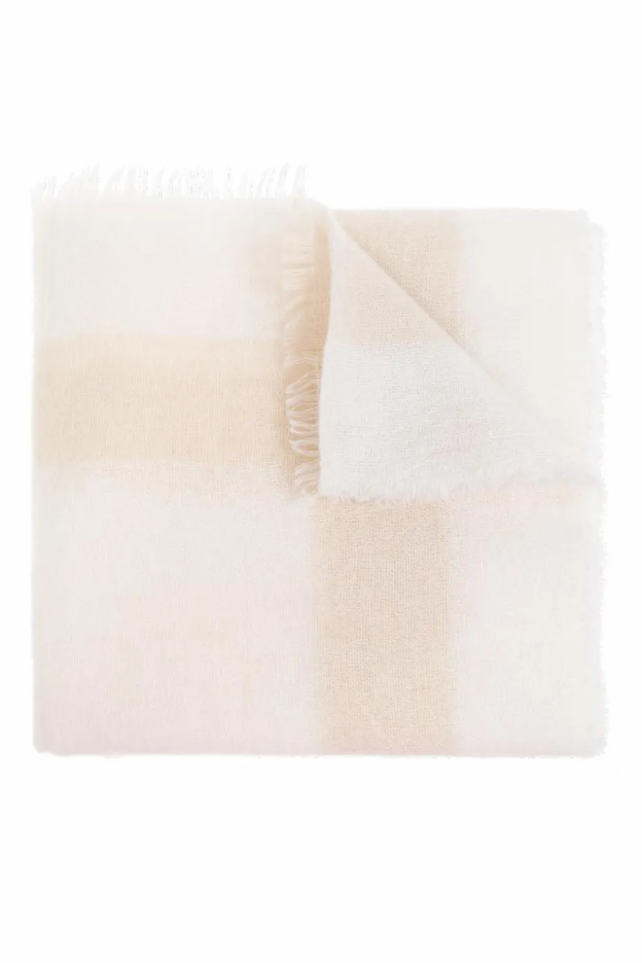 Moschino cream Cashmere scarf with logo