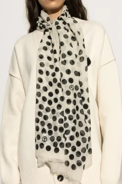Moschino cream Scarf with polka dot pattern
